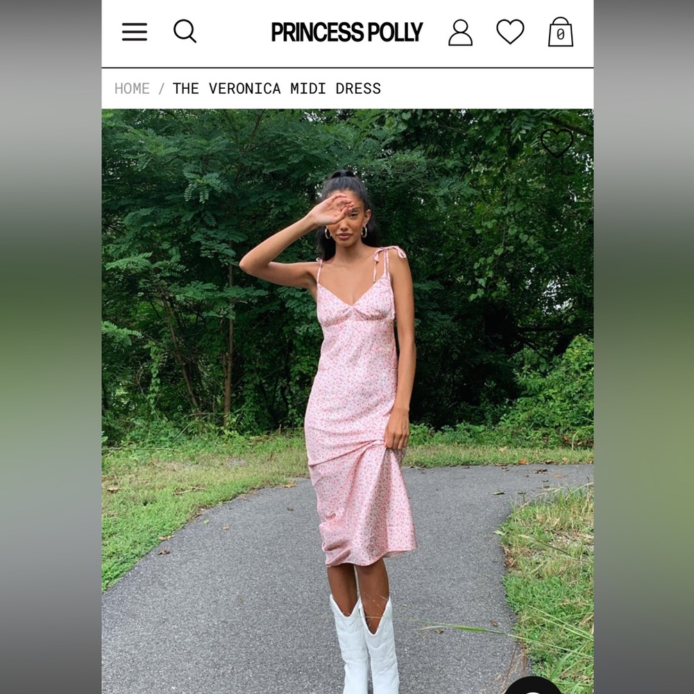 Princess Polly Veronica Midi Dress Pink Size 6